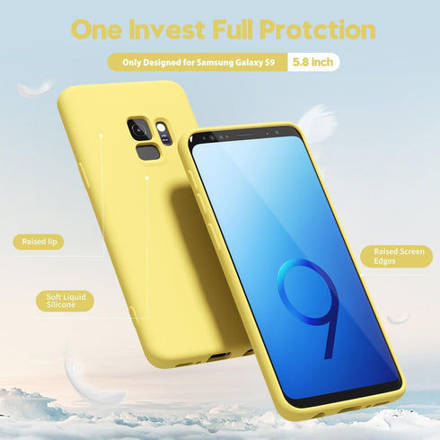 oakxco Designed for Samsung Galaxy S9 Phone Case Liquid Silicone Grip, Cute Thin Slim Soft Rubber TPU Plain Smooth Gel Cover for Women Girl Aesthe...