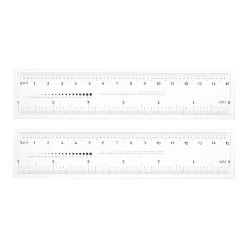 2pcs Film Flexible Ruler 6 Inch 0.5mm Scale PET Plastic Folding Straight Ruler Calibration Soft Ruler Measuring Tool for Factory, Transparent...