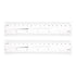2pcs Film Flexible Ruler 6 Inch 0.5mm Scale PET Plastic Folding Straight Ruler Calibration Soft Ruler Measuring Tool for Factory, Transparent...