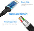 Multi 3 in 1 USB Long iPhone Charging Cable, 1.8M/5.9Ft Nylon Braided Universal Phone Charger Cord USB C/Micro USB/Lightning Connector Adapter for...