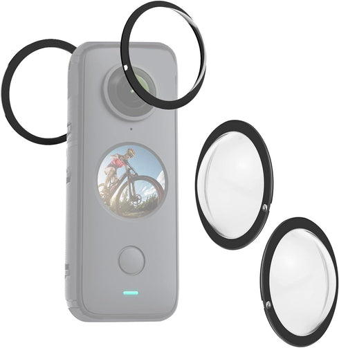 Puluz Compatible for Insta360 One X2 Sticky Lens Guards PC Protective Cover Cap for Insta 360 One X2 Waterproof 360 Action Camera Accessories...