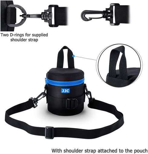 JJC Camera Lens Pouch Case for Canon EF-S 18-55mm EF 50mm Nikon AF-S 18-55mm Nikkor AF 50mm Fujifilm XF 16mm 23mm XC 15-45mm etc, Zipper Polyester...