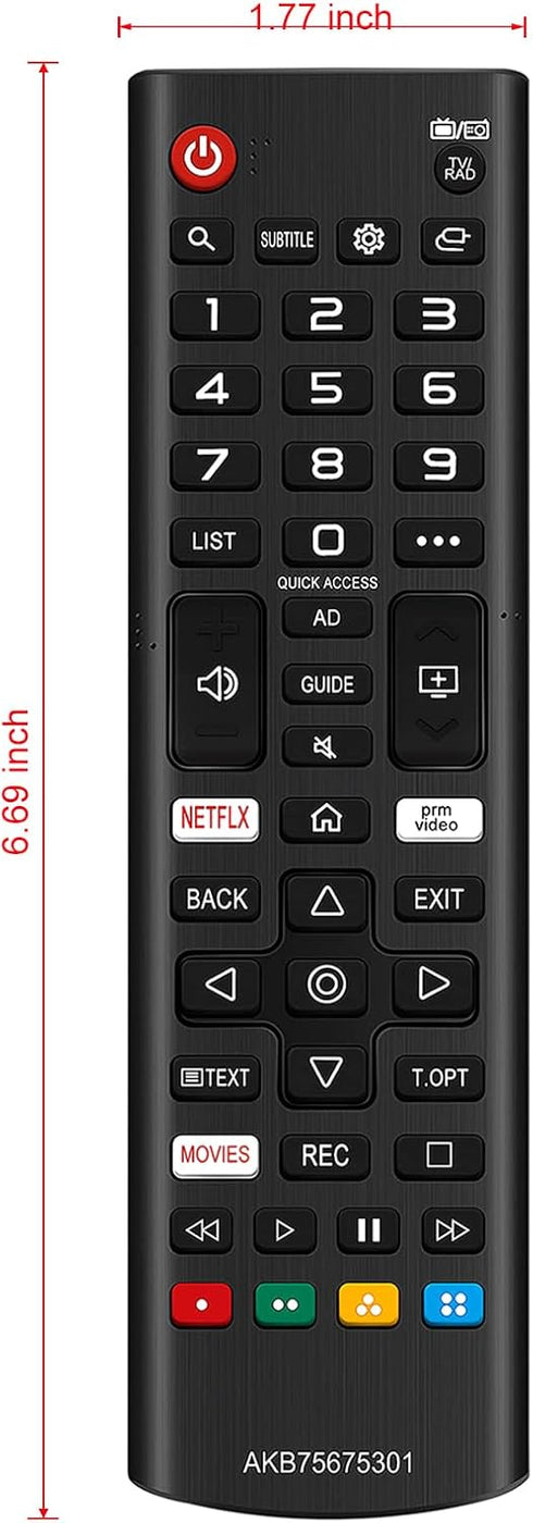 AKB75675301 Replaced Remote fit for LG 4K Smart TV AKB75675311 43LM6300PLA 32LM6300PLA 32LM630BPLA 50UM7500PLA 43UM7000PLA 43UM71007LB 43UM7100PLB...