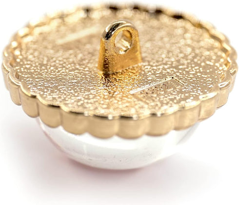 20 pcs Clear Glass Dome Pink Shimmer Layer Sewing Metal Shank Coat Buttons -25mm -1"...