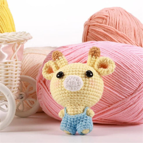 Acrylic & Cotton Blended Knitting and Crochet Yarn Soft Medium Yarn, Breathable and Skin Friendly for Baby Garments, Scarves, Hats, and Craft Proj...