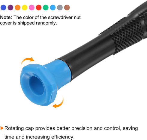 2pcs Precision Phillips Screwdriver 1.2mm Cross Head Swivel Lid Non-slip Plastic Handle for Phone Watch Eyeglasses Electronics Repair...