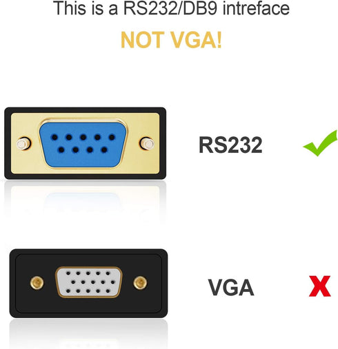 CableCreation USB to RS232 Serial Adapter (FTDI Chipset), USB to RS232 Gold Plated DB9 Serial Converter Cable for Windows 11, 10, 8.1, 8, 7, Vista...