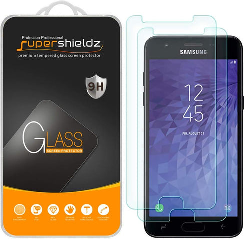 Supershieldz (2 Pack) Designed for Samsung (Galaxy J3 Aura) Tempered Glass Screen Protector, Anti Scratch, Bubble Free...
