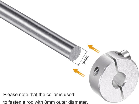 4pcs Double Split Shaft Collar for 8mm Shaft Set Screw Clamp-On Collars, 25mm OD, 10mm Width, for Stoppers, Position, Hold Timing Pulleys, Machine...