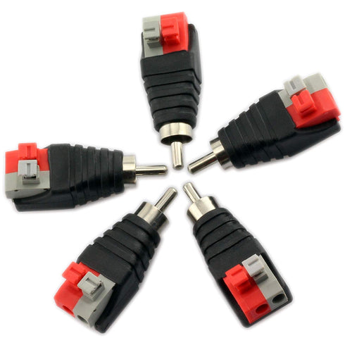 E-outstanding 5PCS Speaker Wire Cable to Audio Male RCA Connector Adapter Jack Plug...
