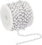 PATIKIL 5m/16 Feet Faux Pearl Beading Chain with Spool, 4mm Brass Chain Link for Jewelry Making DIY Necklace Bracelet Accessories Style 1, Silver...