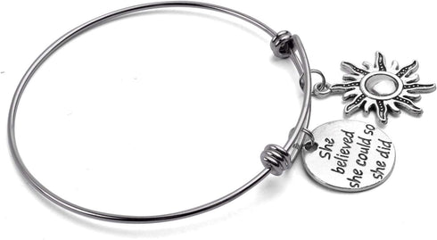 Aylifu Pack of 30 Alloy Inspirational Message Charm Pendants She believed she could so she did...