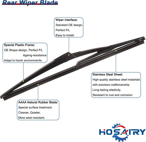Rear Wiper Arm Blade Set for Nissan Pathfinder 2013-2019, for Nissan Rogue 2014-2019, for Nissan Rogue Sport 2017-2019 Rear Windshield Wiper Arm B...