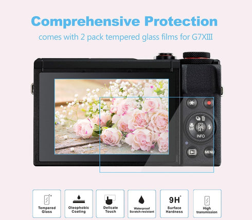 Pocoukate Case for Canon G7X Mark III Camera, Soft Silicone Protective Cover Skin with Removable Lens Cover for Powershot G7X Mark iii, Silicone C...