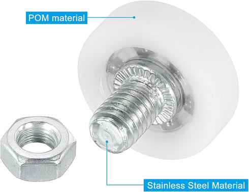 PATIKIL 19mm Drawer Rollers, 6 Pack Plastic Drawer Pulley Replacement Wheels Bearing Small Pulley with Nuts...