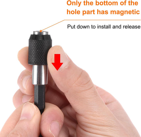 3pcs 100mm Magnetic Screwdriver Bits Holder Extension Quick Release Drill Bit Chuck Adapter with 1/4" Hex Shank for Socket Driver Adapter Power To...