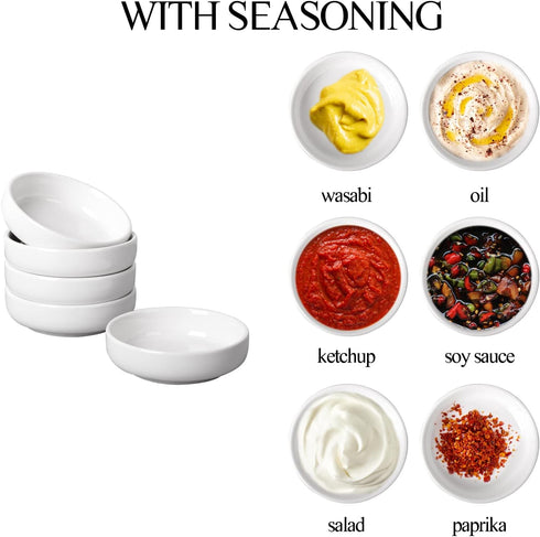 DELLING 8 PACK Dipping Bowls Set, Ceramic Dipping Sauce Dishes, 3.5 Oz Soy Sauce Dish, Side Dish Bowls, Small Bowl/Dish for BBQ, Condiments, Appet...