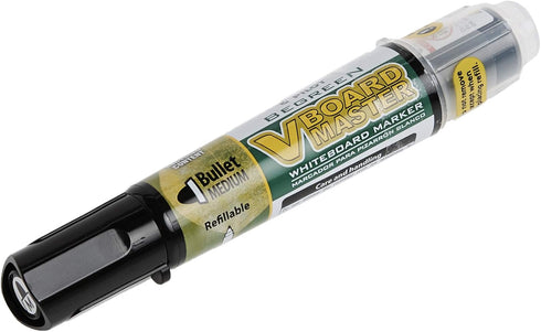PILOT V Board Master BeGreen Refillable Dry-Erase Markers, Bullet Tip, Black Ink, 12 Count...