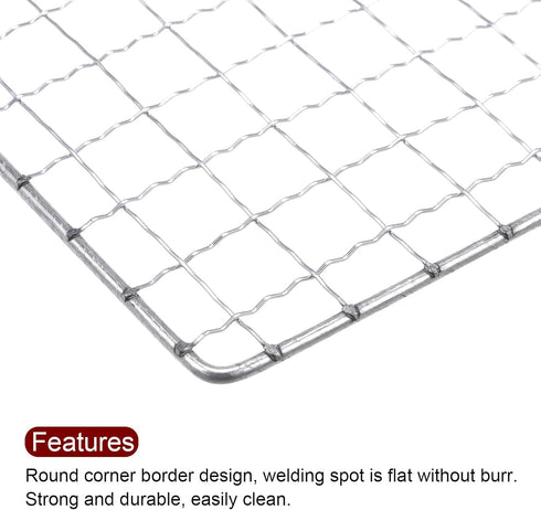 Square BBQ Grill Net 7.9"x15.7" Galvanized Iron Barbecue Mesh Mat for Baking Smoking Charcoal Grilling Roasting...