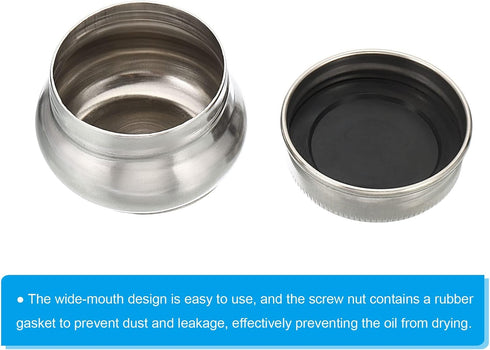 PATIKIL 2" x 1.8" Palette Cups, Paint Pot Container Cup with Lid and Clip Stainless Steel for Oil Painting, Silver...