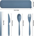 Large Plastic Reusable Utensils Set with Case, Travel Chopsticks Fork Spoon Knife Set for Lunch Box, Portable Cutlery Sets for Travel Camping Dail...