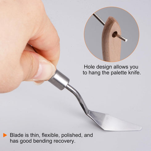 4pcs 3# Painting Palette Knife Pointy Stainless Steel Art Spatula Painting Pallet Knives Scrapers Tools with Plastic Handle for Acrylic Oil Canvas...