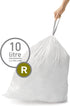 simplehuman Code R 60 Count, Genuine Custom Fit Liners, Drawstring Trash Bags in Dispenser Packs, 10 Liter / 2.6 Gallon, White...
