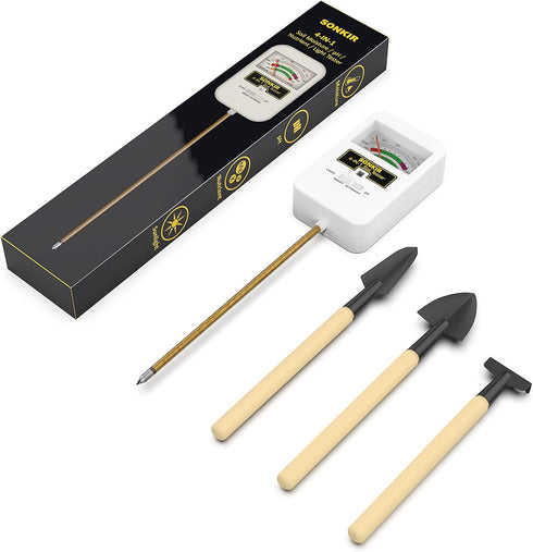 Soil Moisture Meter, 4-in-1 Soil Ph Meter, Soil Tester for Nutrients, Moisture, PH and Light, Soil Ph Test Kits for Plant, Great for Garden, Lawn,...