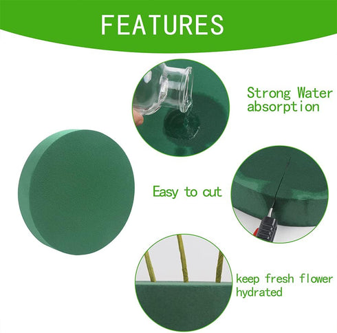 CCINEE Round Floral Foam Blocks,6" Large Wet Foam Bricks for Wedding Aisle Flower Arrangement Supply,Pack of 4...