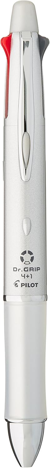 Pilot Mult Function Pen Dr. Grip 4+1, 0.7mm Acro Ink Ballpoint Pen, 0.5mm Mechanical Pencil, Silver (BKHDF1SF-SP)...