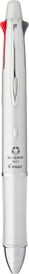 Pilot Mult Function Pen Dr. Grip 4+1, 0.7mm Acro Ink Ballpoint Pen, 0.5mm Mechanical Pencil, Silver (BKHDF1SF-SP)...
