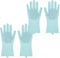 2 Pairs of BPA FREE Silicone Dishwashing Gloves for Kitchen Silicone Scrubbing Gloves Soft Bristles Cleaning Pet Care Washing Reusable Non-Slip & ...