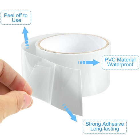 PATIKIL Waterproof Patch Seal Tape 2 in x 5 Ft, PVC Leak Proof Repair Tape Instant Sealing for HVAC Ducts, Roof Crack, Hoses Pipes, Awning, White...