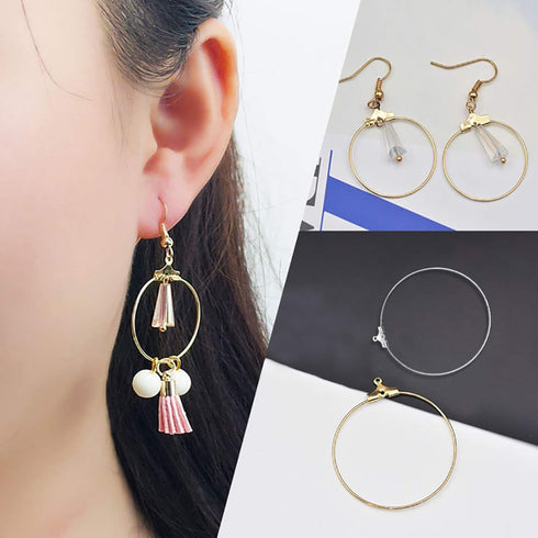 120Pcs Beading Hoop Earrings for Jewelry Making,Round Beading Earrings Hoop Bulk Jewelry Making Beading Supplies Teardrop Rhombus Geometric Earrin...