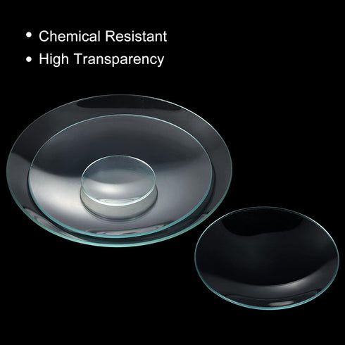 PATIKIL 50mm 90mm 120mm and 150mm Diameter Watch Glass, 1 Pack Beaker Cover Smooth Edges Chamfered Arc for Laboratory, Transparent...