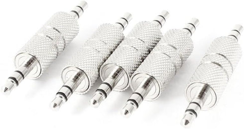 VizGiz 5 Pack 3.5mm Male to Male Coupler Extension Cable Joiner 1/8 inch TRS Stereo Audio Wire Adapter Jack Plug Connector for BT Receiver AUX-in ...