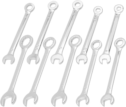 Mesee 10 Pieces Mini Combination Wrench Set Metric Small Ignition Wrenches 4-11mm Open and Box End Wrench Set Dual-Use Spanner Hand Repair Tool fo...