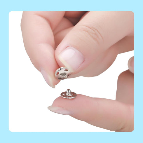 Sumind 100 Sets Sew-on Snap Buttons Metal Snap Fastener Buttons Press Button for Sewing Clothing, Black and Silvery (8mm,10mm)...