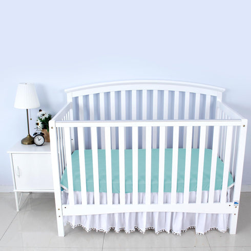 Biloban Crib Sheets Fitted, 2 Pack Crib Sheet Fits for Standard Crib Mattress, Neutral Toddler Bed Sheets for Baby Boys and Girl, Grey & Aqua, 52”...