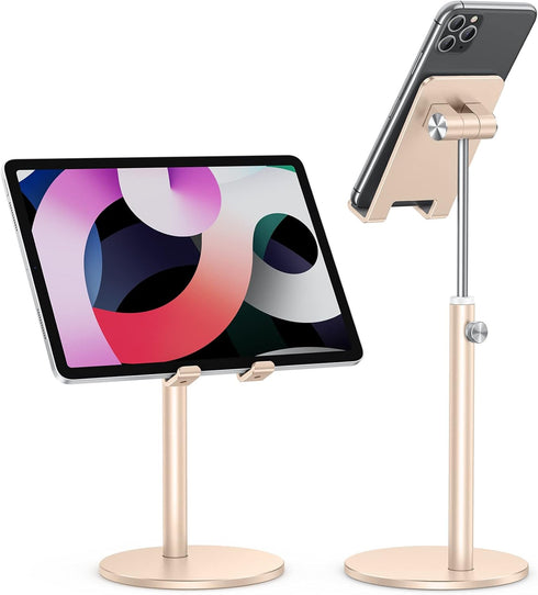OMOTON Cell Phone Stand, Angle Height Adjustable Phone Stand, Aluminum Desktop Phone Holder Dock Stand for Desk, Compatible with iPhone 13/Mini/Pr...