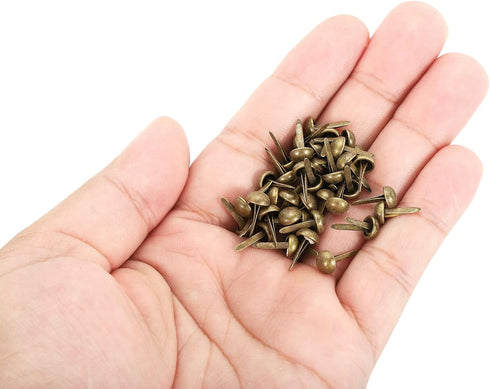 PATIKIL 6x12mm Mini Brads Paper Fasteners, 200 Pack Round Brads Fastener for DIY Crafting Projects Scrapbooking, Bronze Tone...