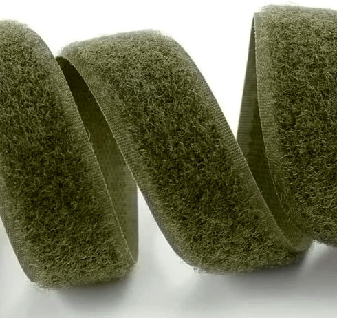 1 Inch Wide Olive Drab Sew on Hook and Loop Tape Non-Adhesive 1 Yd Length Green Nylon Hook Loop Tape Fabric Fastener Set for Military Form Bags Cl...