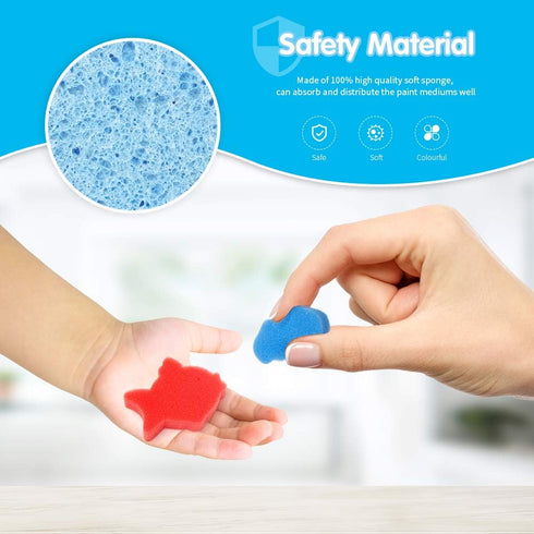 LEOBRO 30pcs Sponge Painting Shapes Painting Craft Sponge for Toddlers Assorted Pattern Early Learning Sponge...