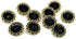 20 pcs Enamel Covered Golden Foil Fragments Floral Metal Shank Sewing Coat Buttons -25mm -1"...