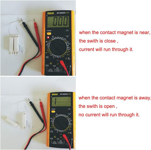 10pcs Surface Mount Alarm 10W 100V 0.5A in Max Magnetic Contact Ideal for Door Window Security with Lead Wire and 3M Adhesive Paper...