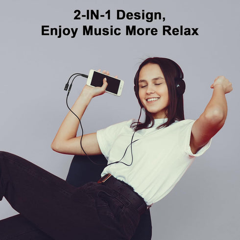 MTAKYI ?Apple MFi Certified 2-in-1 Lightning to 3.5mm Jack Headphone and Charger Cable Adapter,Earphones Converter Splitter Support Music+Charge+H...