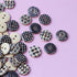 200Pcs Black & White Plaid Wooden Buttons Versatile 1.5 cm Sew-On Accessories for DIY Fashion & Crafts...