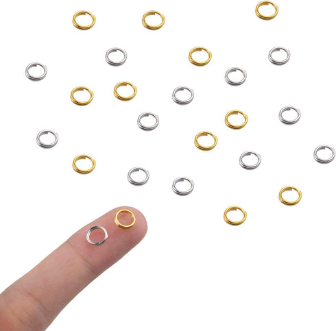 Aylifu 6mm Split Rings, 600 Pieces Small Split Key Rings Double Loop Jump Rings Connectors for DIY Jewelry Making - Silver and Gold...