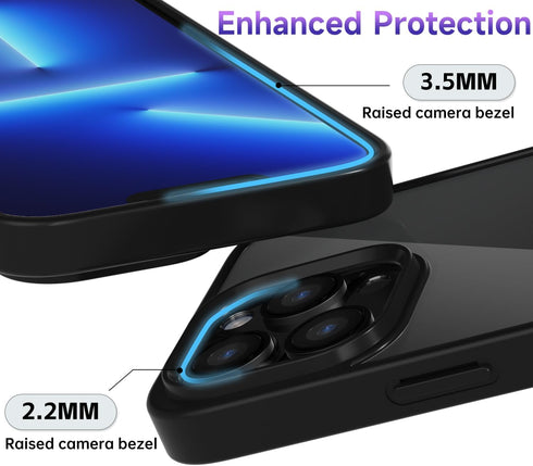 oakxco Thin Slim Clear case for iPhone 13 Pro Max, Transparent Hybrid Hard Shell Plastic & Soft Silicone Rubber Bumper, Non-Yellow Acrylic Protect...