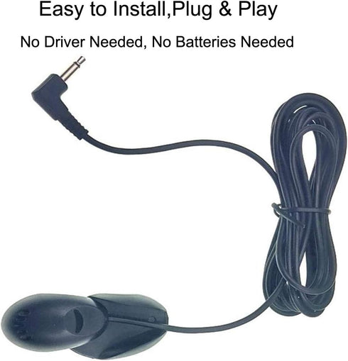 3.5mm Car Microphone with 9.85 Feet Assembly Cable Mic for Head Unit Bluetooth Enabled Stereo, Radio, GPS and DVD...
